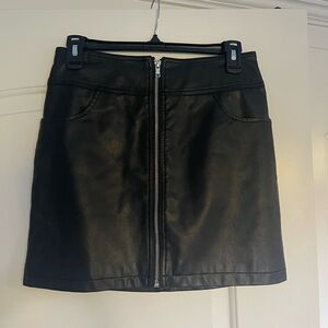 Forever 21 Black Leather Mini Skirt